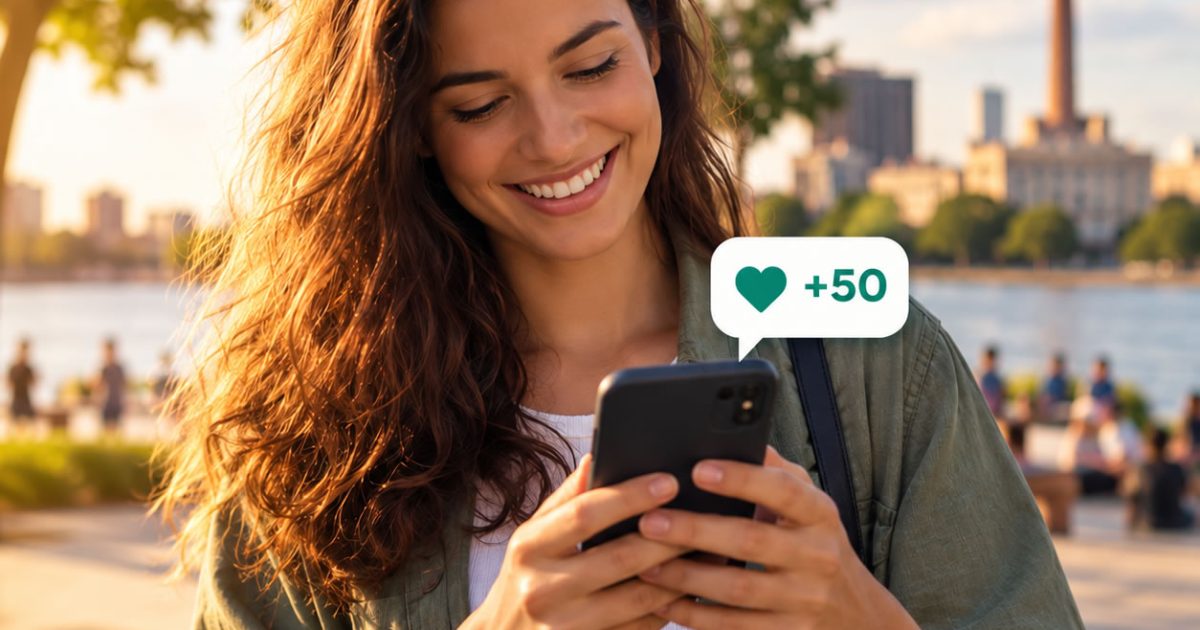 Mulher usando o celular em Porto Alegre e recebendo Pontos Barbada
