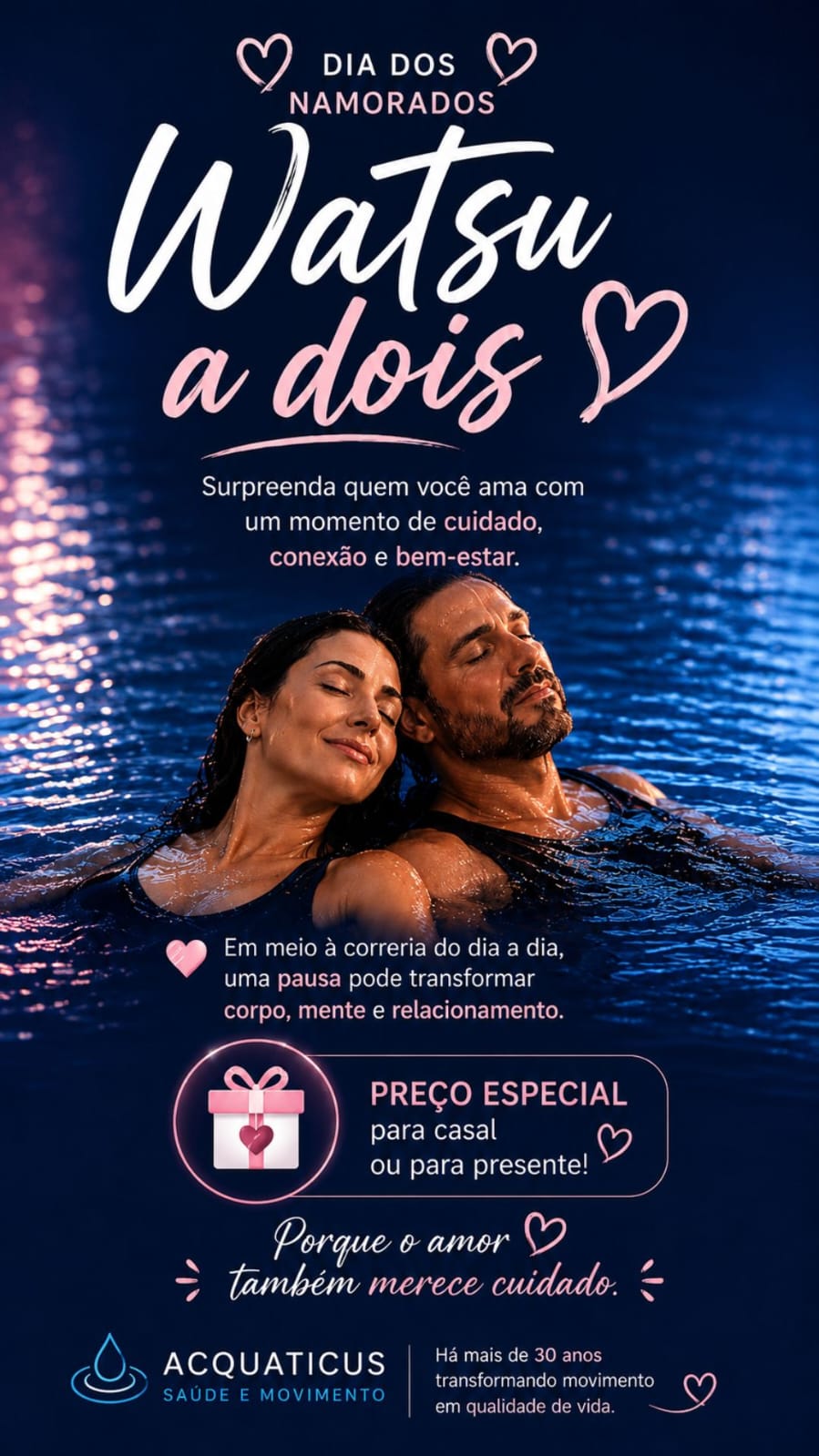 Imagem da campanha Watsu a Dois — Especial Dia dos Namorados