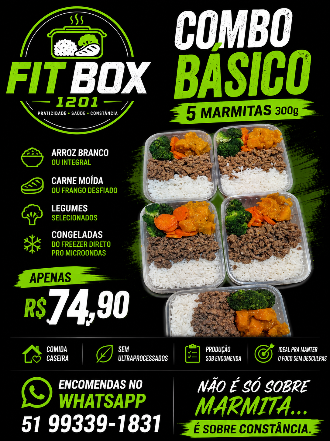 Imagem da campanha Combo Fit Box — 5 Marmitas + 1 Extra