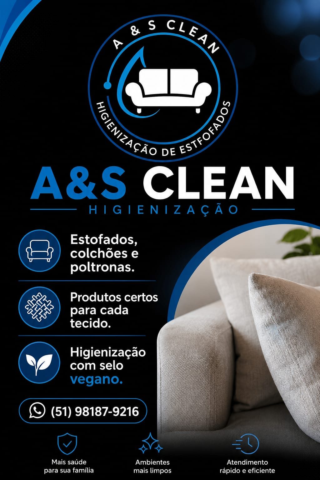 Imagem da campanha Higienização Profissional de Sofá com 17% OFF