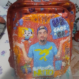 Linda mochila 3D de alças do Lucas neto