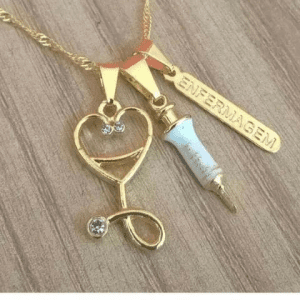 Colares Profissões banhados a ouro 18 K.(Efermagem/Pedagogia)