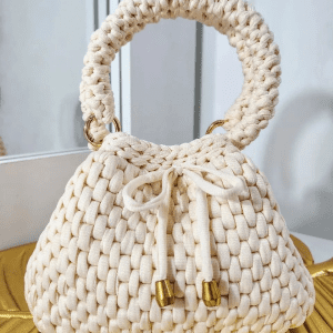 Bolsa de crochê - bege (manteiga)