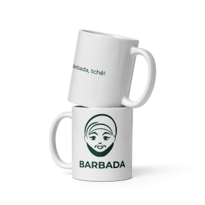 Caneca branca brilhante Barbada