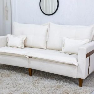Sofá 3 lugares Boucle Bege 296 Larg. 2.08m